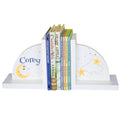 Personalized Celestial Moon White Bookends