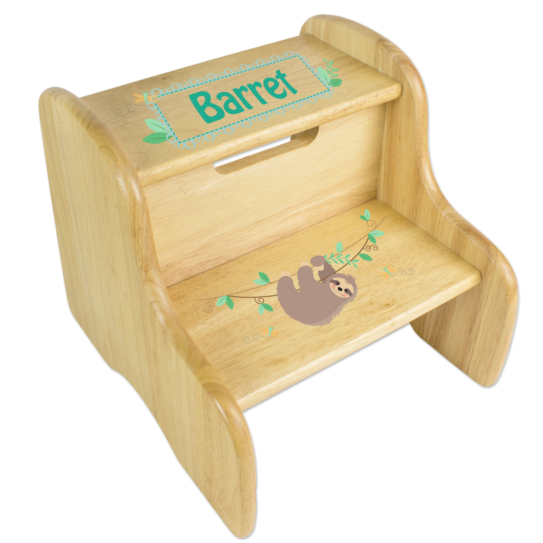 Espresso Two Step Stool - Llama Alpaca