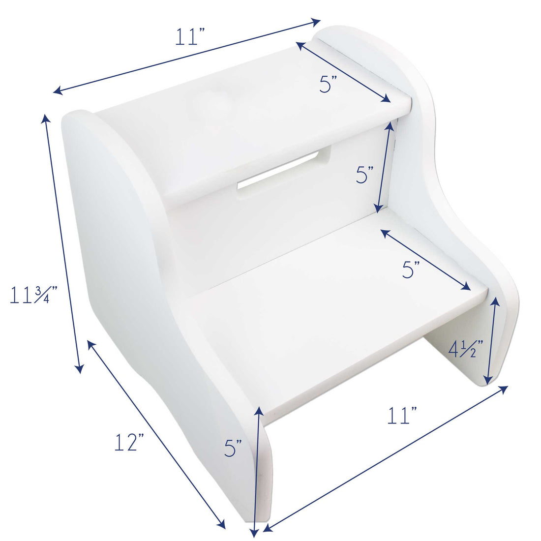 Child's White Soccer White Two Step Stool - MyBambino.com