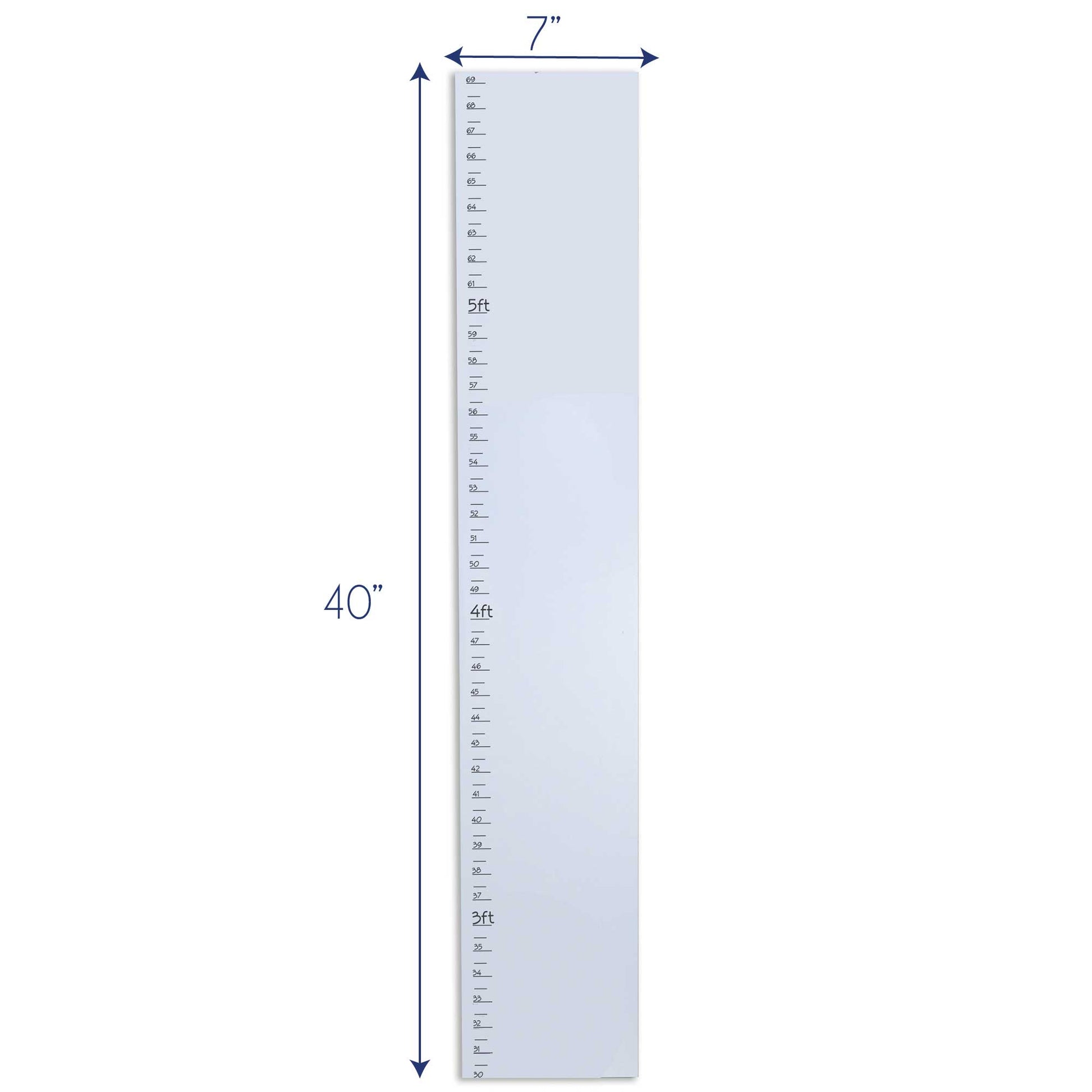 Personalized White Growth Chart With Crown Blue Design