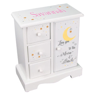 Personalized Moon and Back Jewelry Armoire