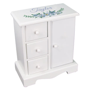 Jewelry Armoire - Blue Spring Floral