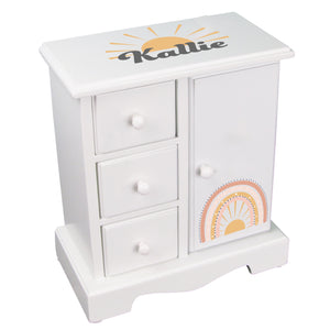 Jewelry Armoire - Retro Boho Rainbow