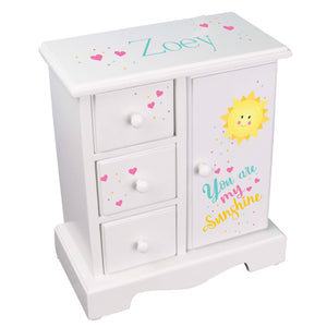 Personalized You Are My Sunshine Jewelry Armoire