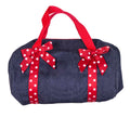Embroidered Red Denim Duffle
