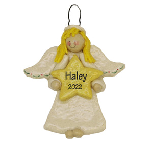 Personalized Ornament - Blonde Angel with Star