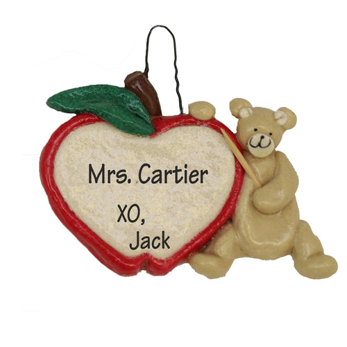 Personalized Ornament - Apple Bear