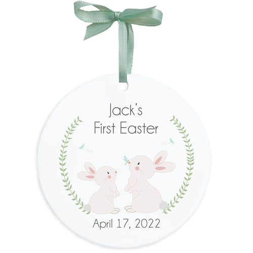 Personalized Round Ornament - Classic Bunny