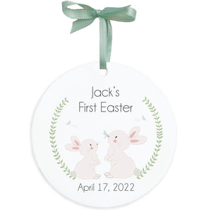 Personalized Round Ornament - Classic Bunny