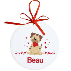 Personalized Round Ornament - Puppy Love