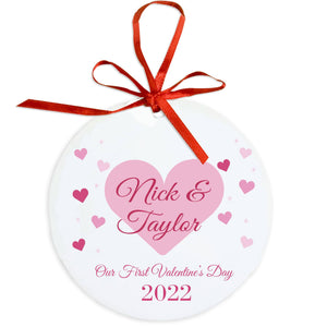 Personalized Round Ornament - Big Heart