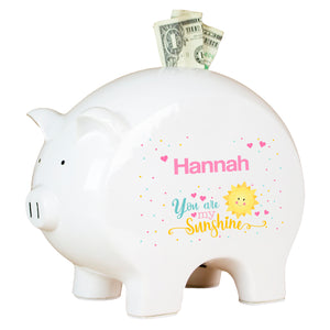 Personalized You Are My Sunshine Piggy Bank