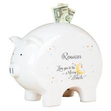 Personalized Moon and Back Piggy Bank