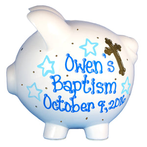 Baptism Piggy Bank-Boy