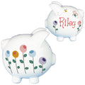 Hand Painted Retro Garden Piggy Bank