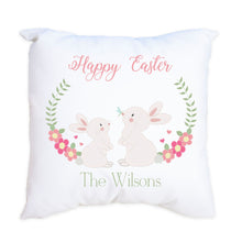 Personalized Floral Bunny Throw Pillowcase