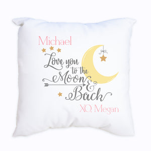 Personalized To the Moon and Back Throw Pillowcase