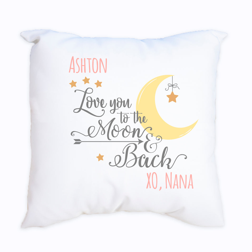 Personalized To the Moon and Back Throw Pillowcase