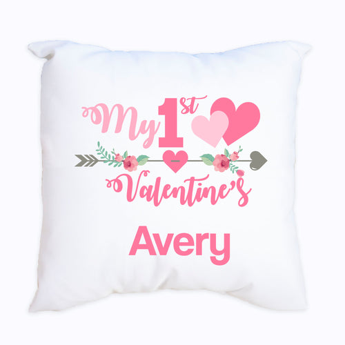 Personalized My First Valentine's Throw Pillowcase- Arrow