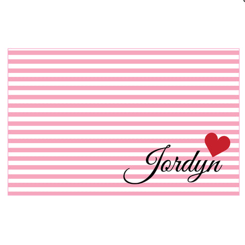 Child's Placemat - Pink Stripes with Heart
