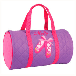 Embroidered Quilted Ballet Duffle