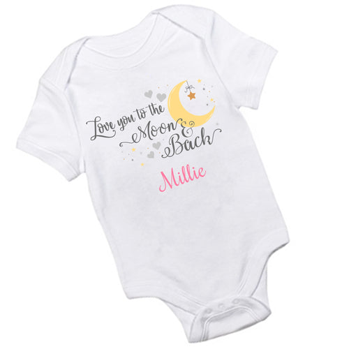 Personalized Love you to the Moon and Back Onesie
