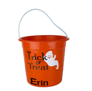 Personalized Trick or Treat Orange Pail