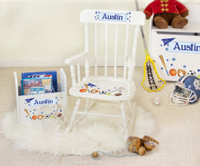 White Personalized Spindle Rocking Chair - Main