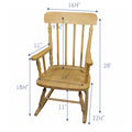 Yellow Butterflies Natural Spindle Rocking Chair