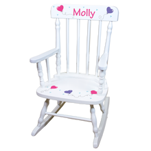 Hand Painted Spindal Rocker-White