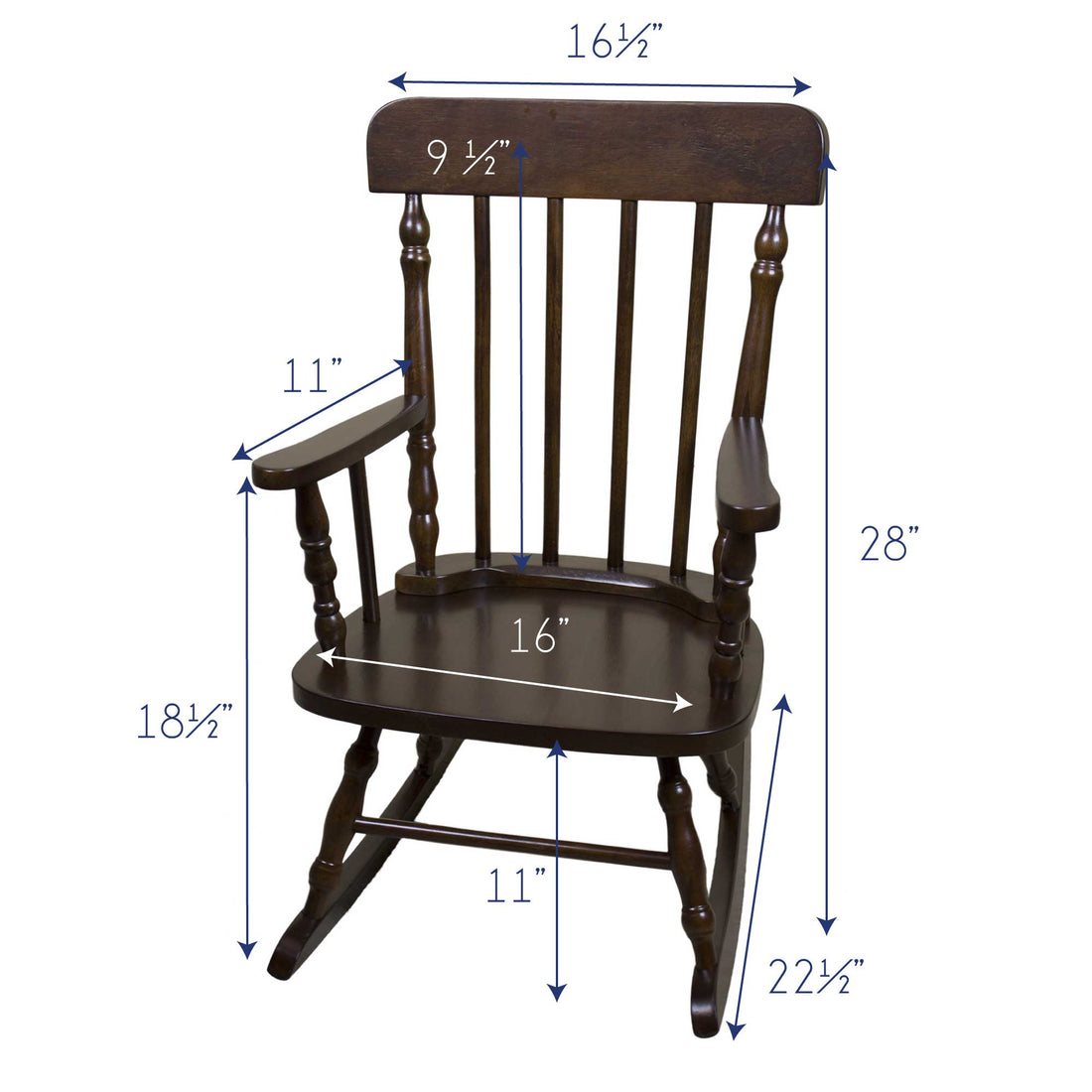 Gray Woodland Spindle Rocking Chair-Espresso