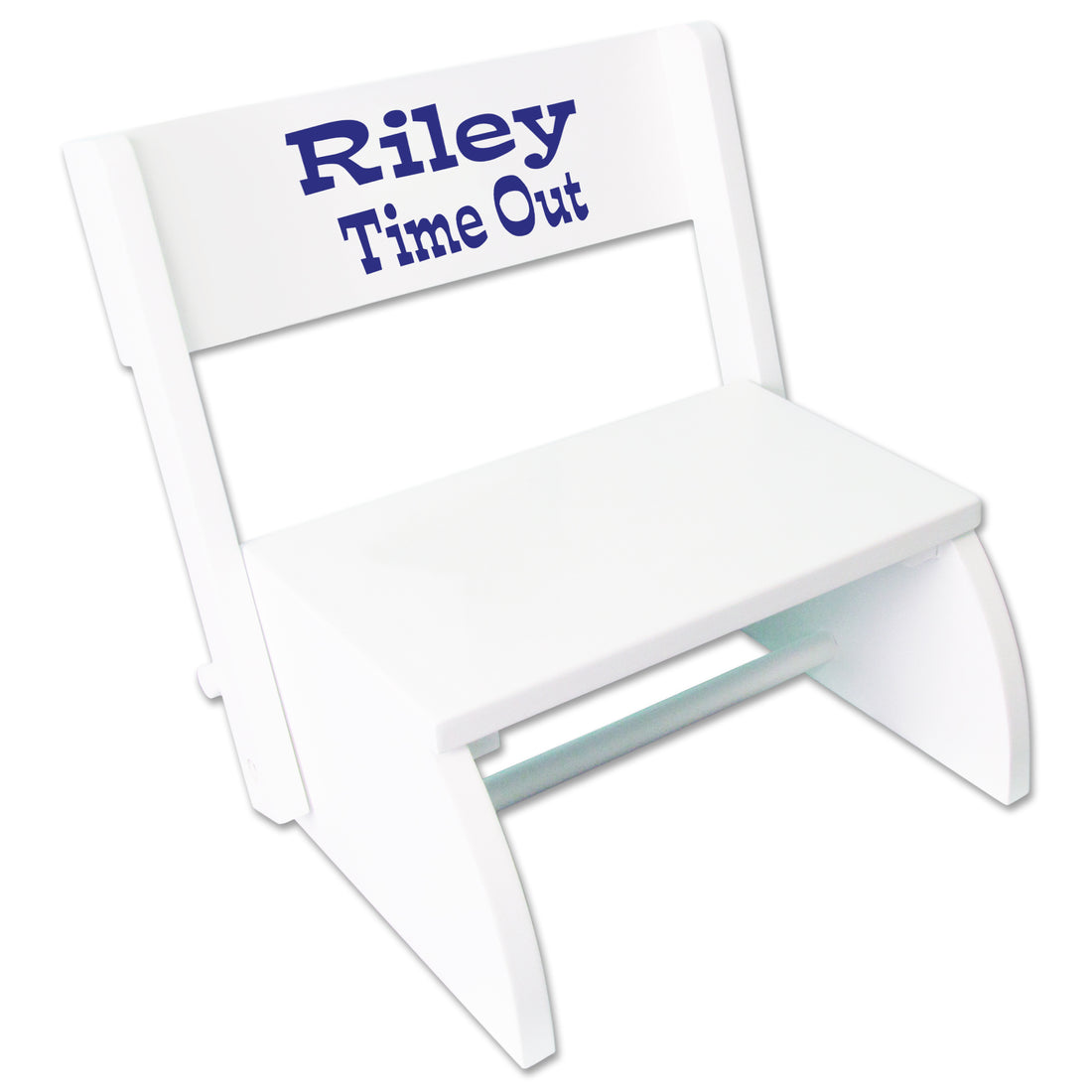 Personalized Child's White Flip Stool - Name Only