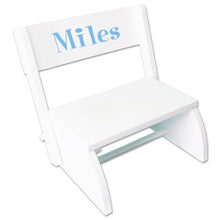 Personalized Child's White Flip Stool - Name Only