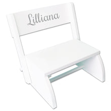 Personalized Child's White Flip Stool - Name Only