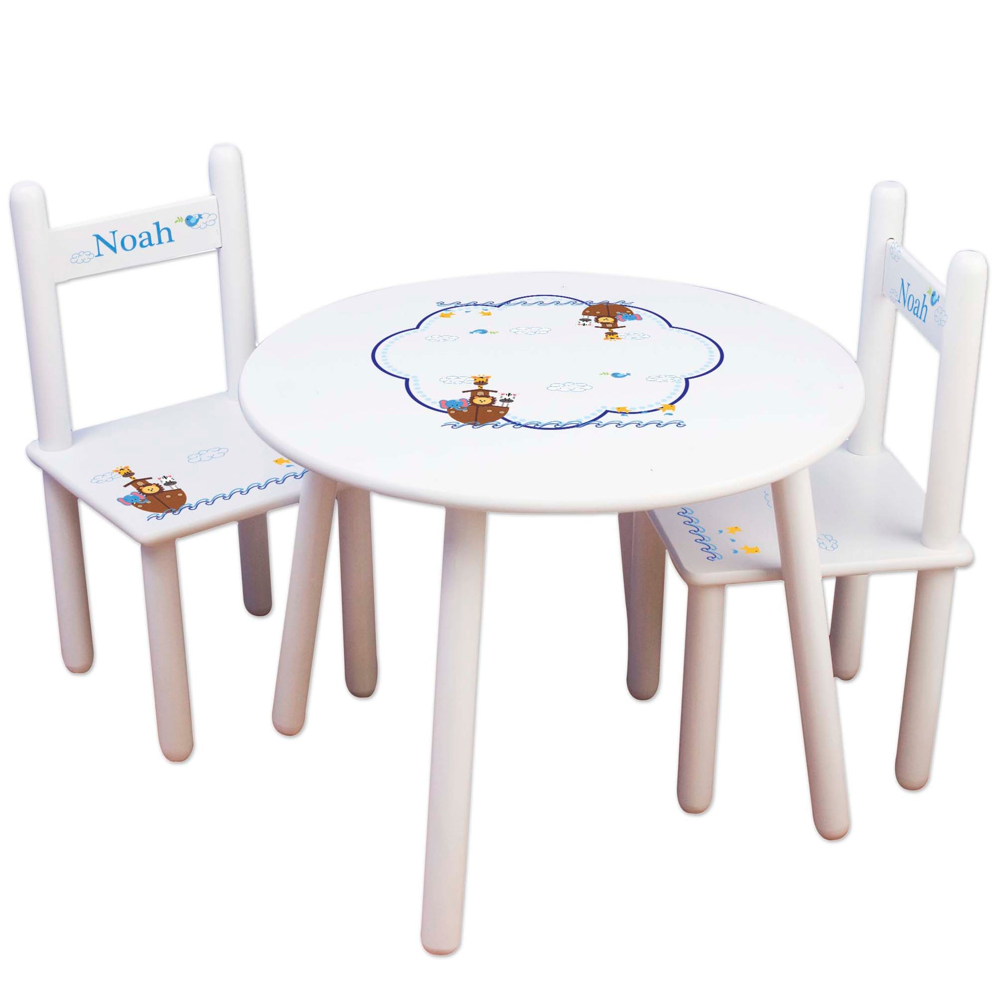 childs personalized noah's ark table chair set