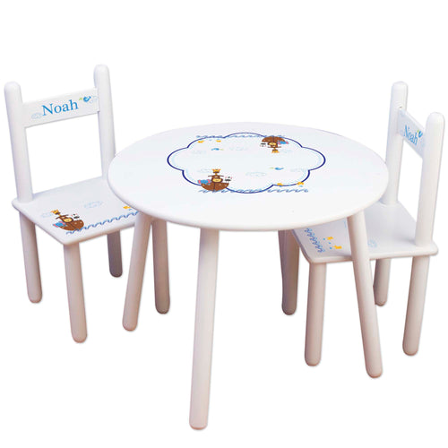 childs personalized noah's ark table chair set