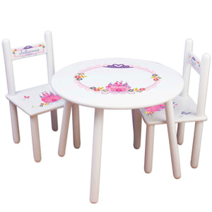 personalized princess table chair set for children