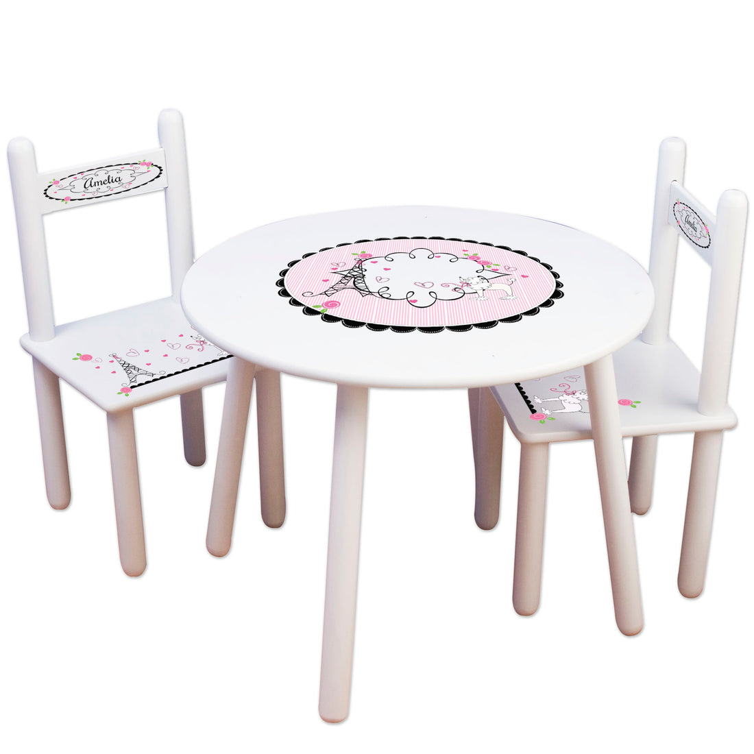 personalized paris france bistro table chair set