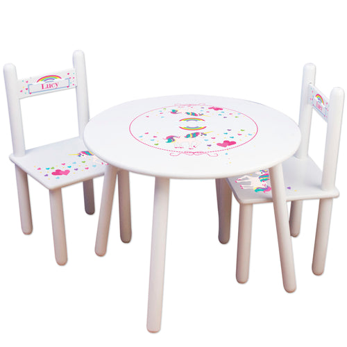 Personalized unicorn Table and Chairs