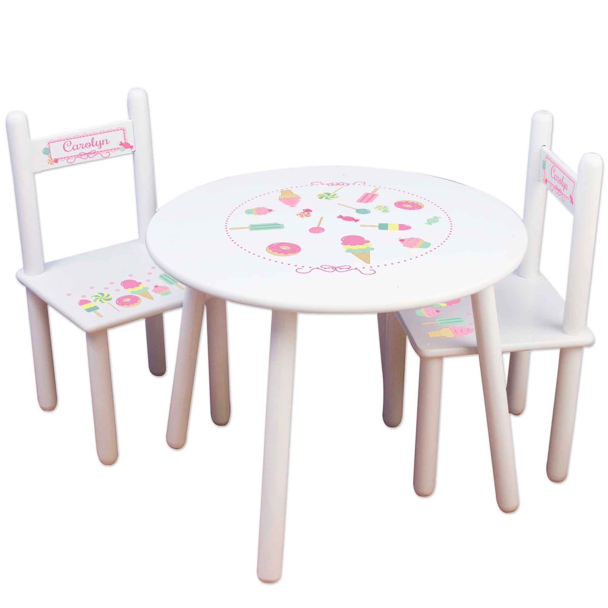 personalized sweet treat ice cream shoppe party table chair set