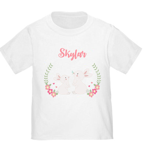 Personalized Floral Bunny T-shirt