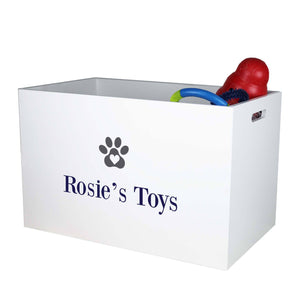 Open Top Toy Box - Paw Print with Heart