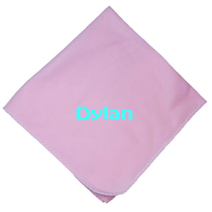 Personalized Pink Baby Blanket Name Initial Color