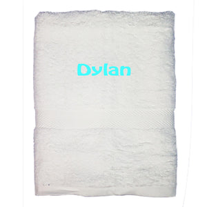 Personalized White Bath Towel Monogrammed 