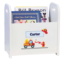 Personalized Child's Firetruck Book ,storage Magazine Rack