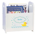 Personalized Rubber Ducky White Book Caddy And Rack