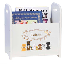 Personalized Brown Dogs White Book Caddy And Rack