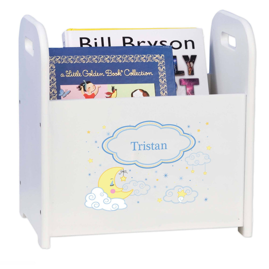 Personalized Book Caddy And ,storage With Moon And Stars Design