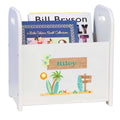 Personalized White Book Caddy Magazine Rack Surf Decor Theme Beach