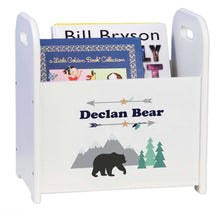 Personalized Mountain Bear Book Caddy And Rack